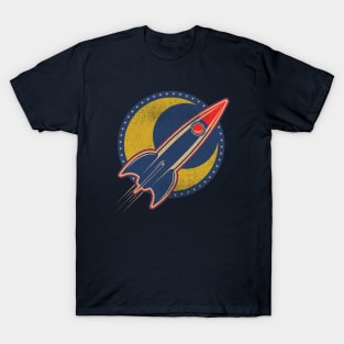 Retro Moon Rocket T-Shirt